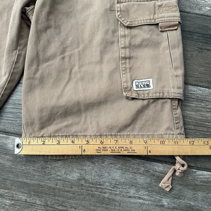 Y2K PRO CLUB BROWN CARGO SHORTS KNEE LENGTH LONG SZ 36 WAIST BAGGY FIT Pro Club Clothing Fashion Vintage Streetwear Fashion Item
