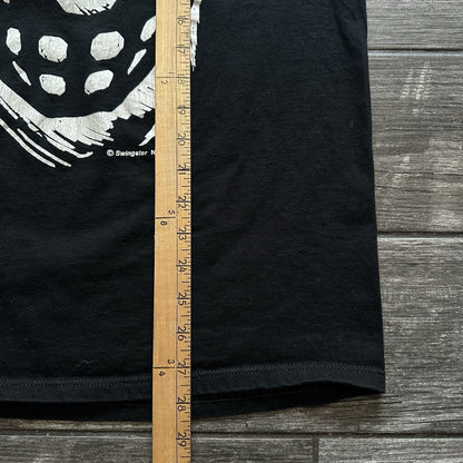 VTG 1990 LOS ANGELES KINGS BLACK FACE-MASK TEE T-SHIRT WHITE SWINGSTER NHL SZ L Yesterday's Fits Clothing Fashion Vintage Streetwear Fashion Item