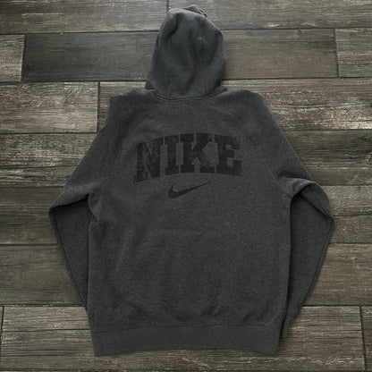 Y2K NIKE FOOTBALL PULLOVER GREY WORKOUT HOODIE SWEATSHIRT SZ M CENTER SWOOSH Yesterday's Fits Clothing Fashion Vintage Streetwear Fashion Item