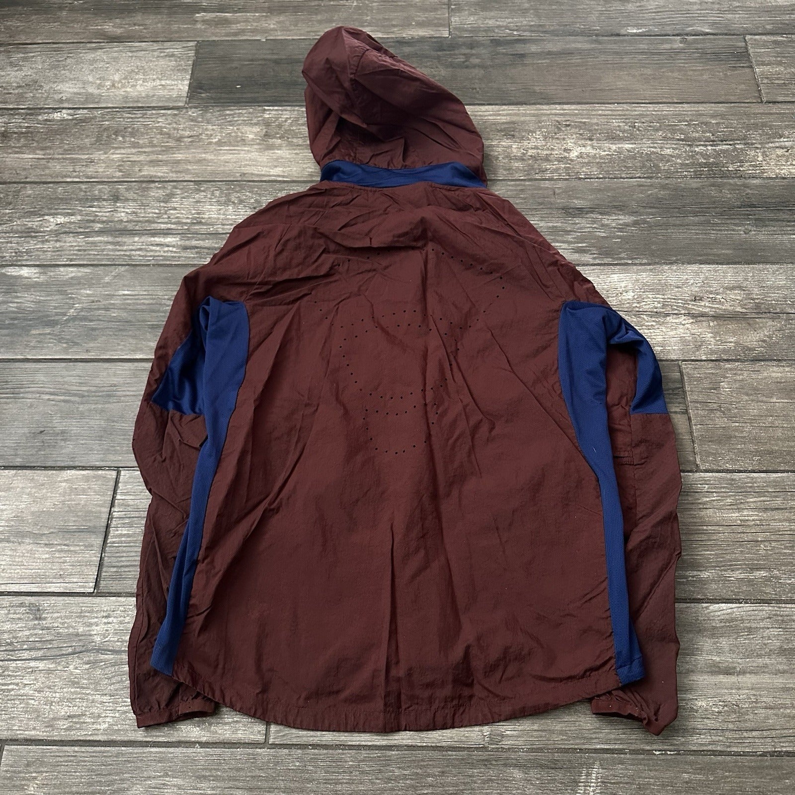NIKE WINDBREAKER JACKET BURGUNDY RED BLUE SZ S FULL ZIP HOOD Yesterday's Fits Clothing Fashion Vintage Streetwear Fashion Item
