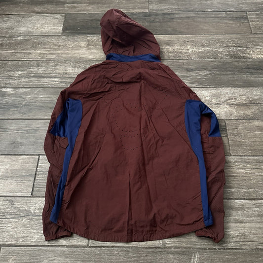 NIKE WINDBREAKER JACKET BURGUNDY RED BLUE SZ S FULL ZIP HOOD Yesterday's Fits Clothing Fashion Vintage Streetwear Fashion Item