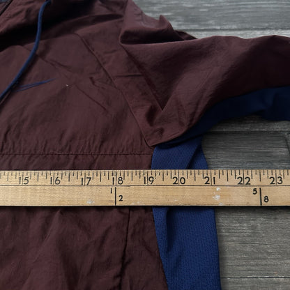 NIKE WINDBREAKER JACKET BURGUNDY RED BLUE SZ S FULL ZIP HOOD Yesterday's Fits Clothing Fashion Vintage Streetwear Fashion Item