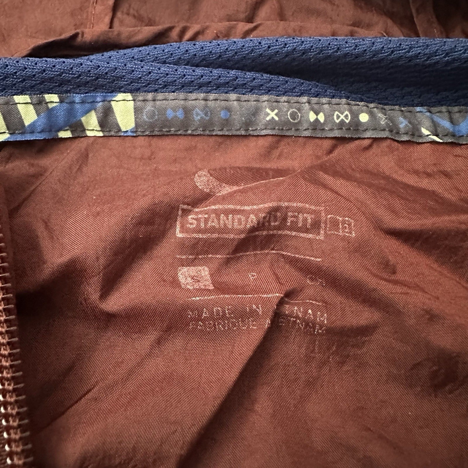 NIKE WINDBREAKER JACKET BURGUNDY RED BLUE SZ S FULL ZIP HOOD Yesterday's Fits Clothing Fashion Vintage Streetwear Fashion Item