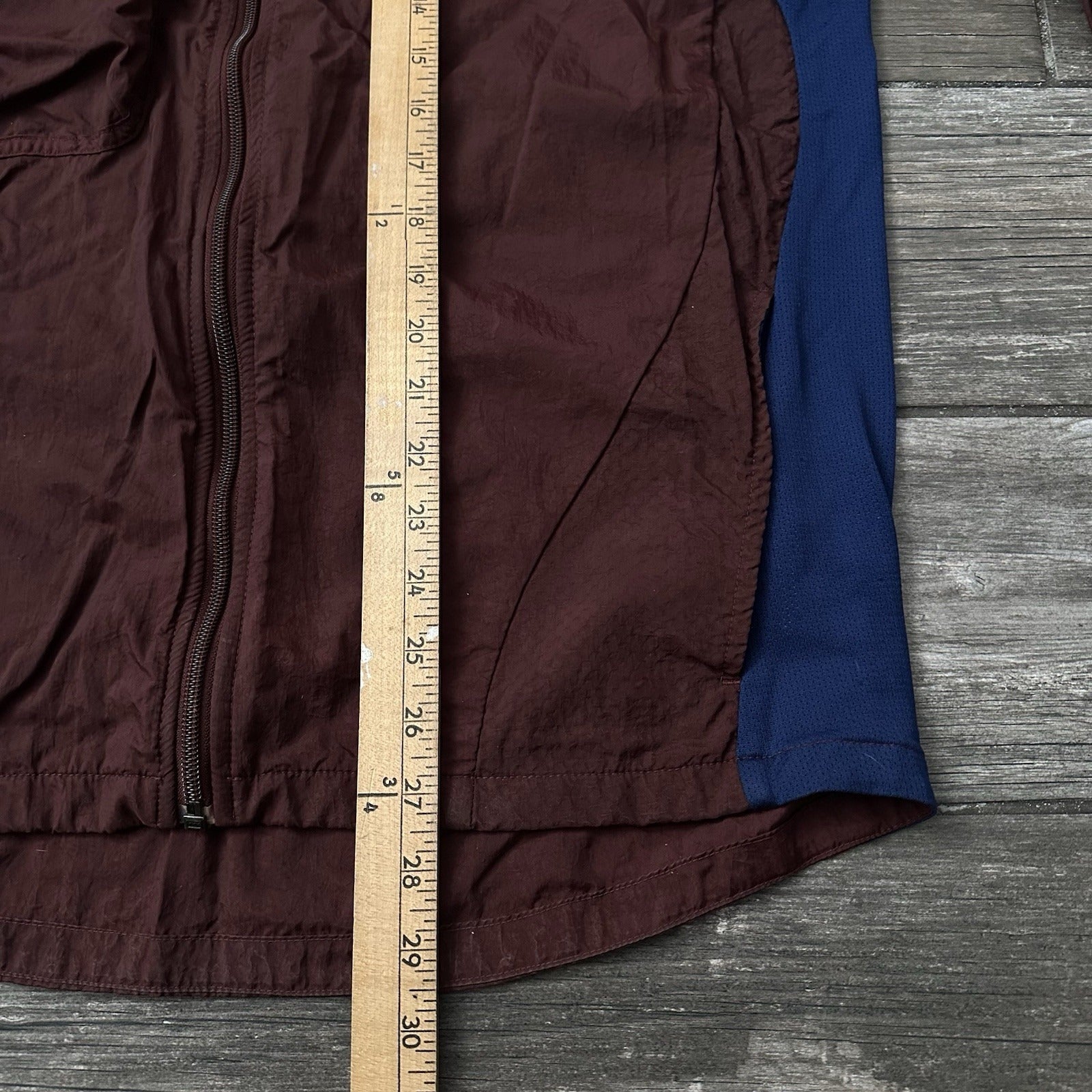 NIKE WINDBREAKER JACKET BURGUNDY RED BLUE SZ S FULL ZIP HOOD Yesterday's Fits Clothing Fashion Vintage Streetwear Fashion Item