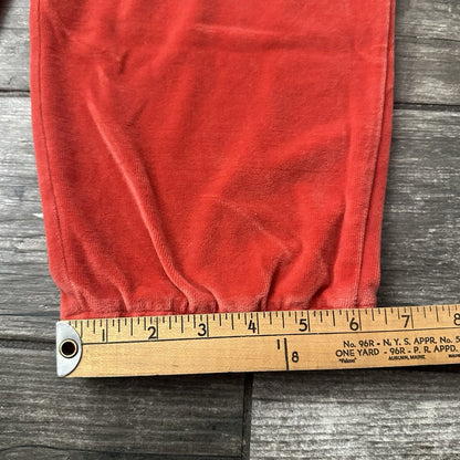 RECLAIMED VINTAGE RED VELOUR TRACK PANTS SWEATS SZ L BAGGY WIDE JOGGER (J) Yesterday's Fits Clothing Fashion Vintage Streetwear Fashion Item