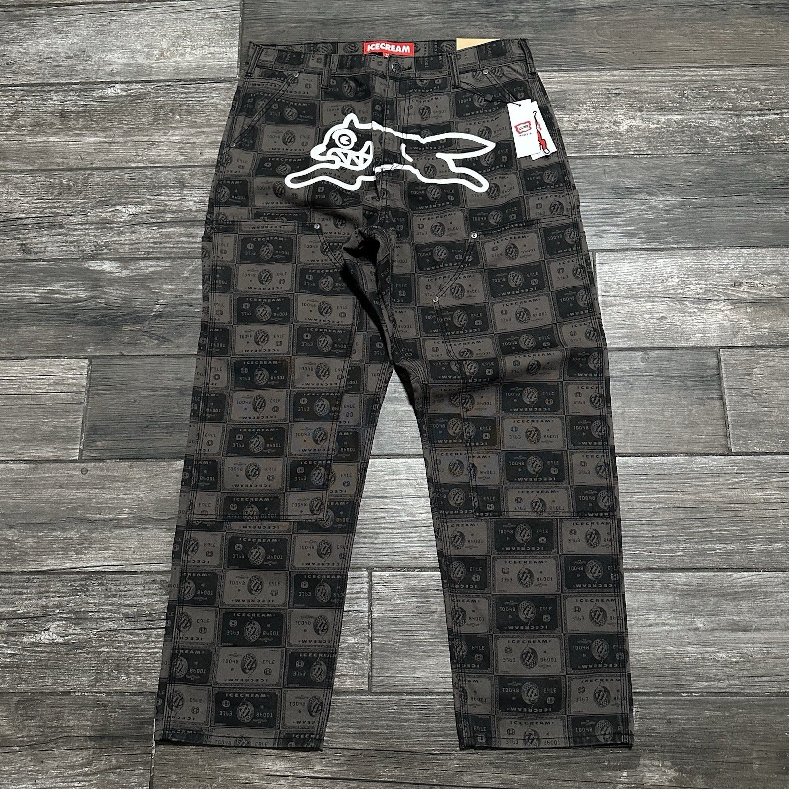NWT $205 ICECREAM CHARGE DOUBLE KNEE ALL OVER PRINT CARPENTER PANTS 34x32 AOP Yesterday's Fits Clothing Fashion Vintage Streetwear Fashion Item