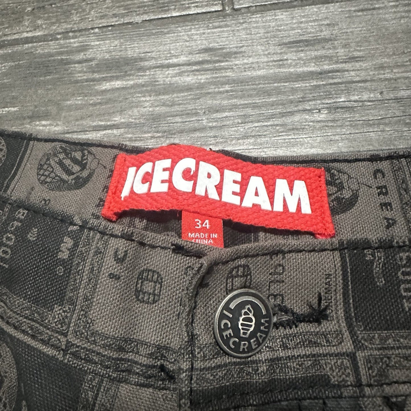 NWT $205 ICECREAM CHARGE DOUBLE KNEE ALL OVER PRINT CARPENTER PANTS 34x32 AOP Yesterday's Fits Clothing Fashion Vintage Streetwear Fashion Item