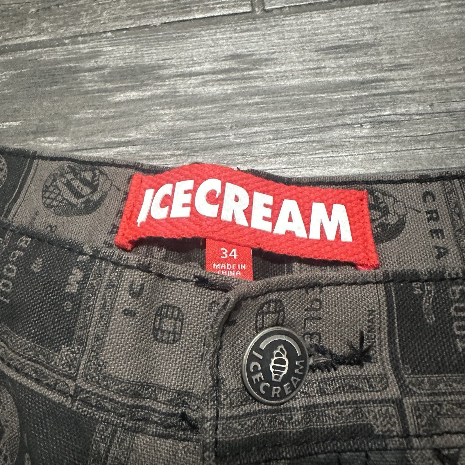 NWT $205 ICECREAM CHARGE DOUBLE KNEE ALL OVER PRINT CARPENTER PANTS 34x32 AOP Yesterday's Fits Clothing Fashion Vintage Streetwear Fashion Item