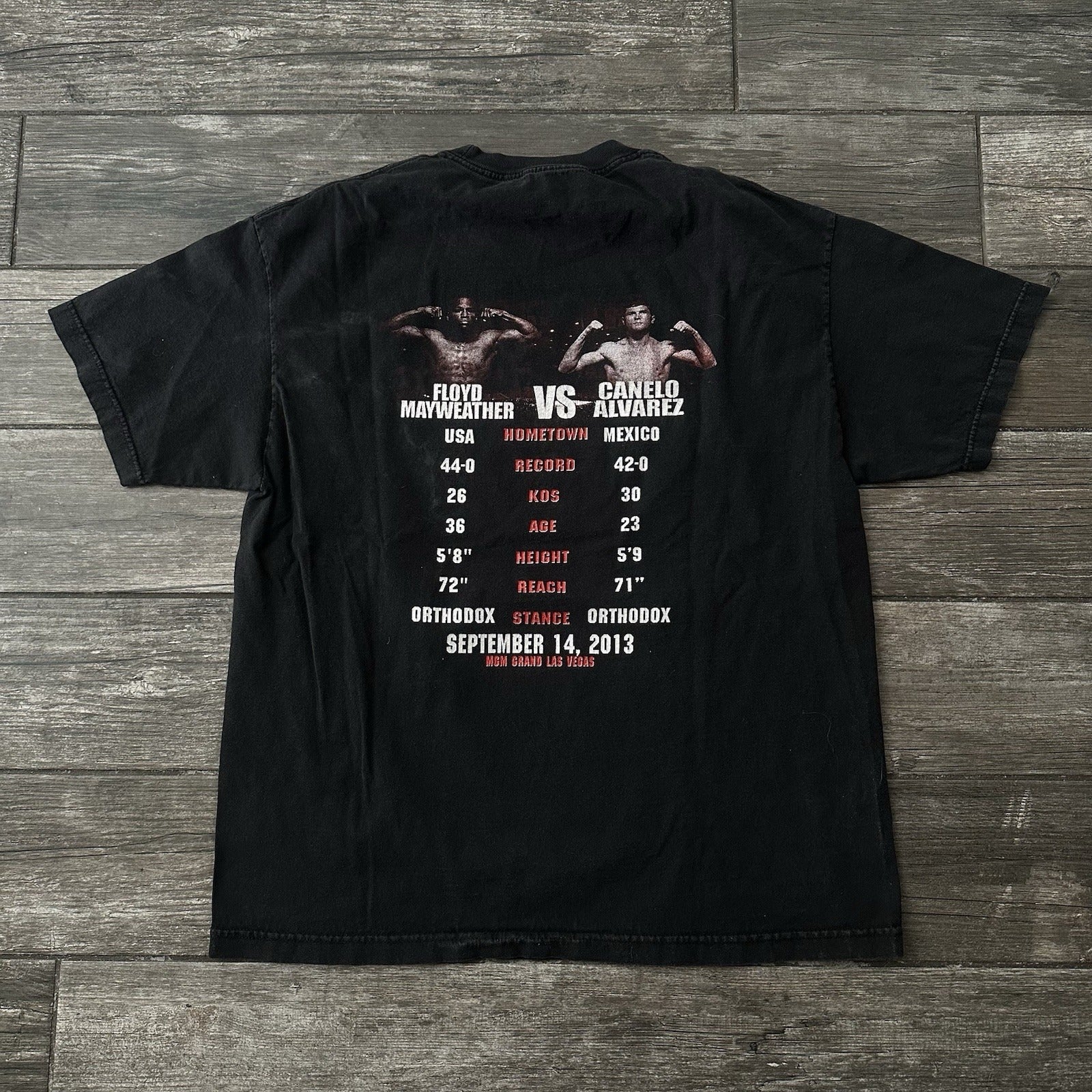 RARE 2013 FLOYD MAYWEATHER CANELO BOXING BLACK T-SHIRT LOT TEE XL CHAMPIONSHIP Yesterday's Fits Clothing Fashion Vintage Streetwear Fashion Item