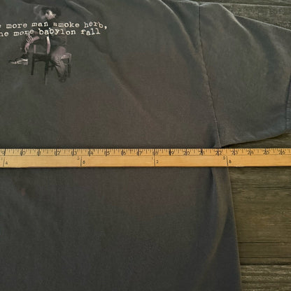 Y2K 2001 BOB MARLEY ZION GREY T-SHIRT MUSIC SMOKE HERB BABYLON SZ XL RASTA Yesterday's Fits Clothing Fashion Vintage Streetwear Fashion Item