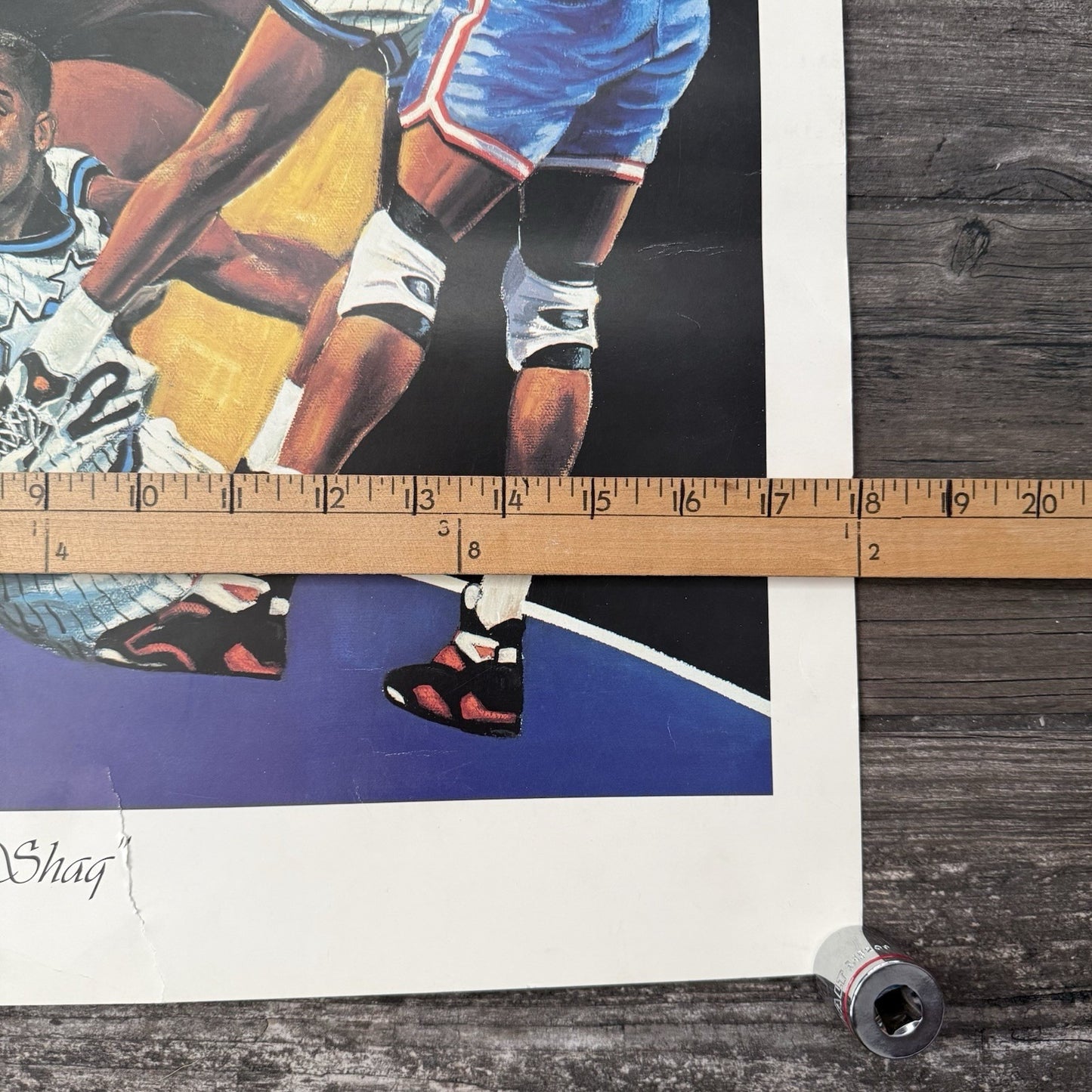 VTG '92 ORLANDO MAGIC SHAQUILLE O'NEAL ANGELO MARINO SIGNED LITHO POSTER /50 PO1 Yesterday's Fits Clothing Fashion Vintage Streetwear Fashion Item