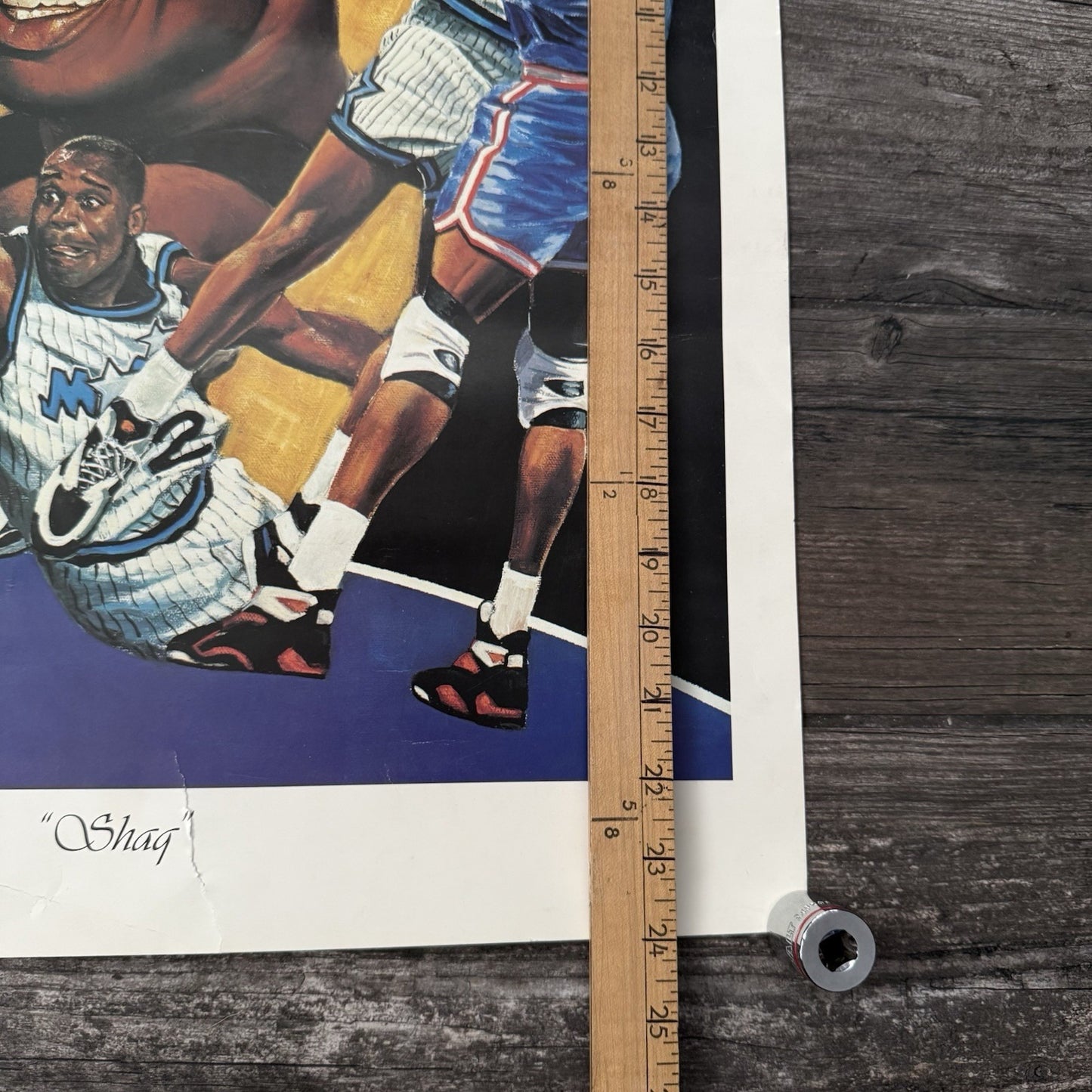 VTG '92 ORLANDO MAGIC SHAQUILLE O'NEAL ANGELO MARINO SIGNED LITHO POSTER /50 PO1 Yesterday's Fits Clothing Fashion Vintage Streetwear Fashion Item