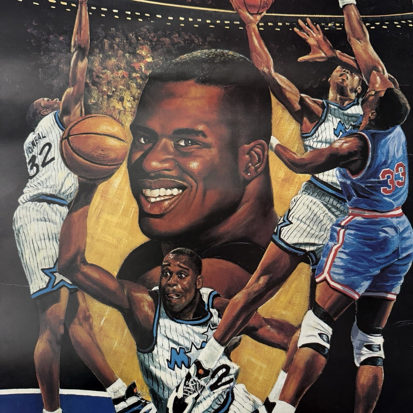 VTG '92 ORLANDO MAGIC SHAQUILLE O'NEAL ANGELO MARINO SIGNED LITHO POSTER /50 PO1 Yesterday's Fits Clothing Fashion Vintage Streetwear Fashion Item