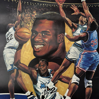 VTG '92 ORLANDO MAGIC SHAQUILLE O'NEAL ANGELO MARINO SIGNED LITHO POSTER /50 PO1 Yesterday's Fits Clothing Fashion Vintage Streetwear Fashion Item