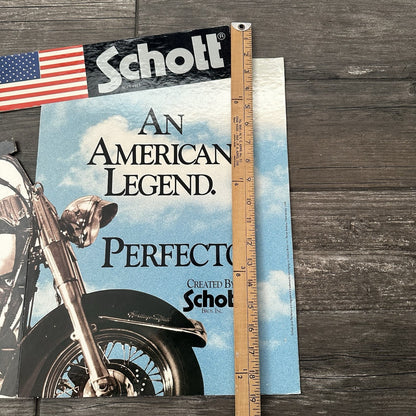 VTG SCHOTT PERFECTO AN AMERICAN LEGEND ADVERTISING DISPLAY CUT-OUT SIGN BRANDO Yesterday's Fits Clothing Fashion Vintage Streetwear Fashion Item