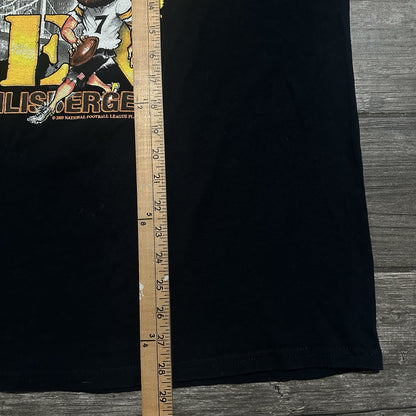 VTG Y2K PITTSBURGH STEELERS BEN ROETHLISBERGER CHARACTER T-SHIRT BLACK XL Yesterday's Fits Clothing Fashion Vintage Streetwear Fashion Item
