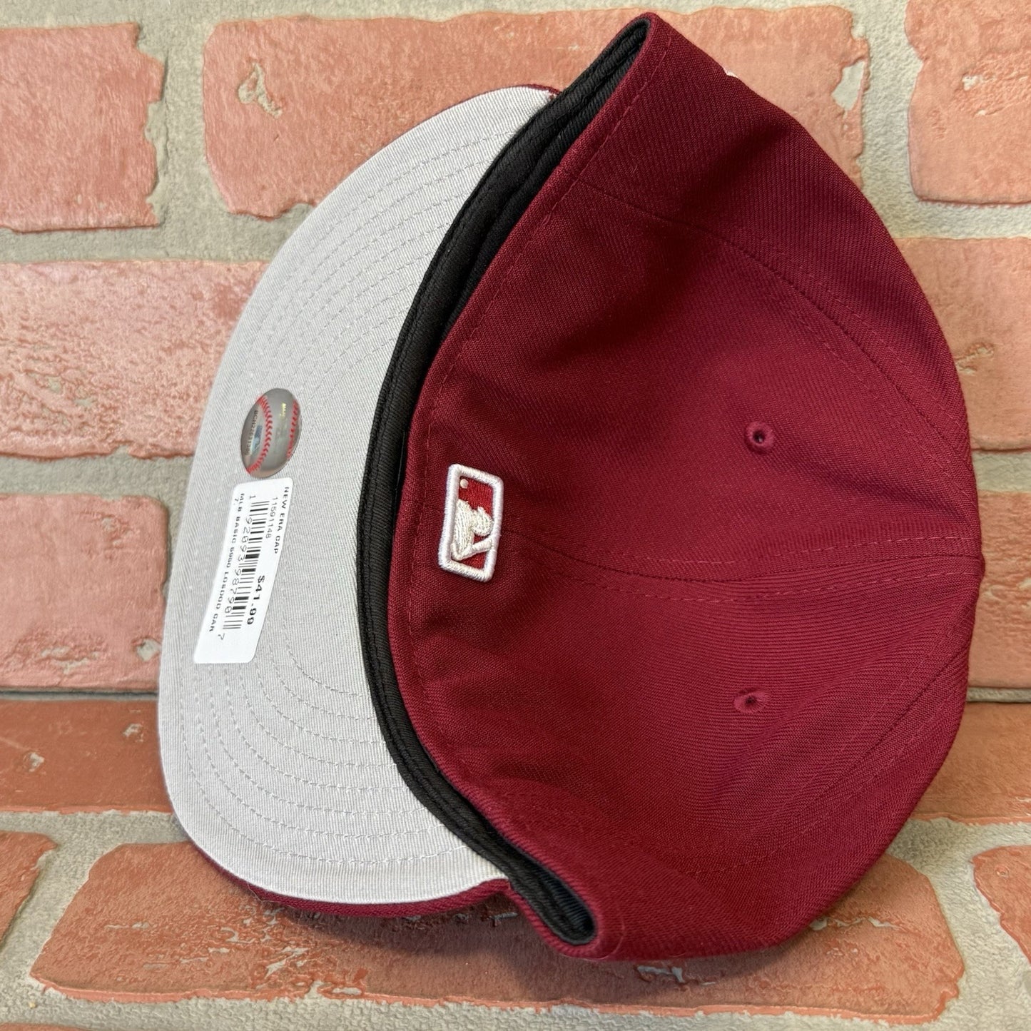 NEW ERA LOS ANGELES DODGERS PLAIN LOGO MAROON WHITE FITTED BASEBALL CAP 7 HAT Yesterday's Fits Clothing Fashion Vintage Streetwear Fashion Item