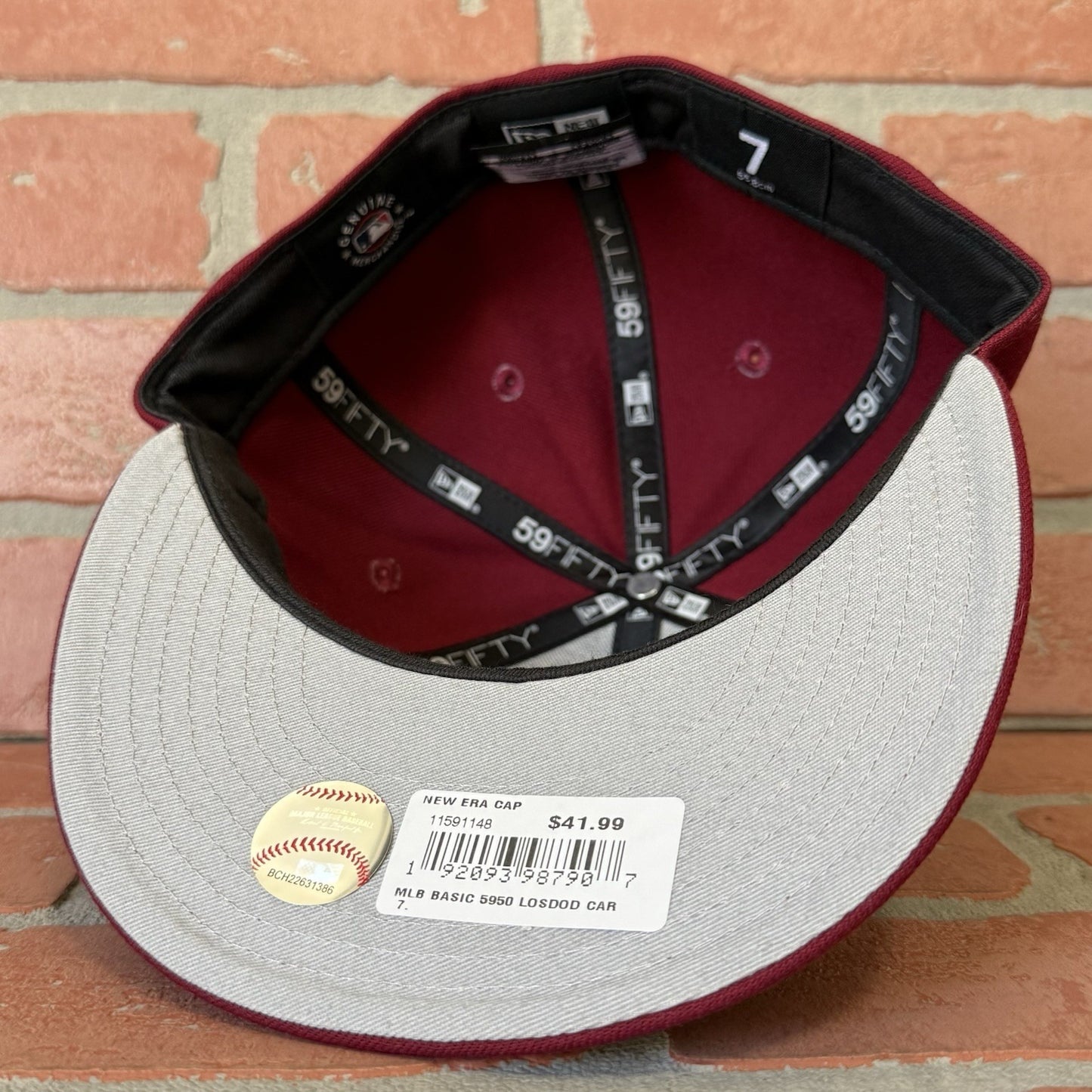 NEW ERA LOS ANGELES DODGERS PLAIN LOGO MAROON WHITE FITTED BASEBALL CAP 7 HAT Yesterday's Fits Clothing Fashion Vintage Streetwear Fashion Item