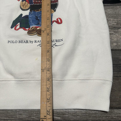 POLO RALPH LAUREN CHRISTMAS HOLIDAY BEAR WHITE CREWNECK SWEATSHIRT SZ S PRESENT Yesterday's Fits Clothing Fashion Vintage Streetwear Fashion Item