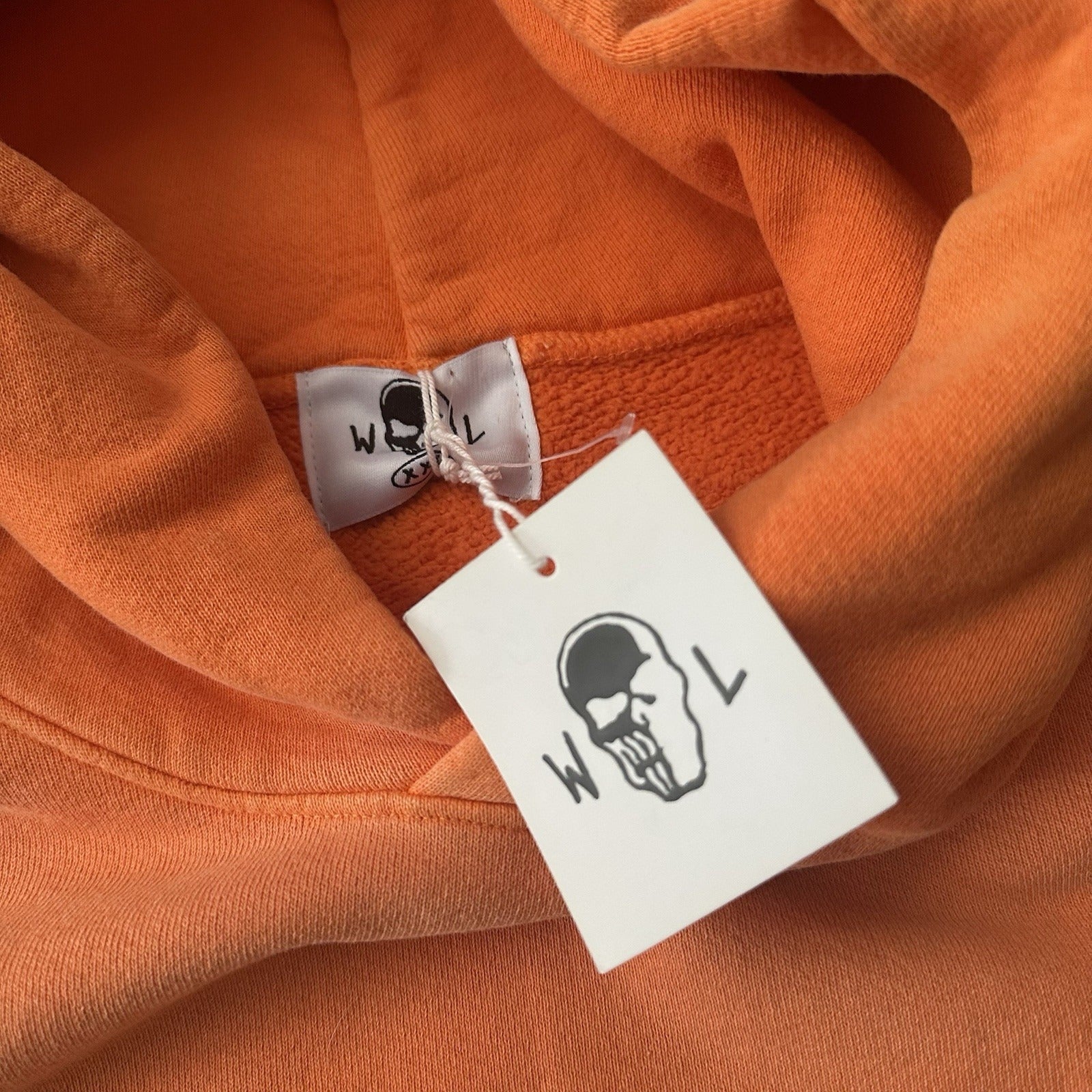 NWT WARREN LOTAS YARD LOVE NO GOOD ORANGE HEAVY SKULL HOODIE SWEATSHIRT SZ XXL Warren Lotas Clothing Fashion Vintage Streetwear Fashion Item