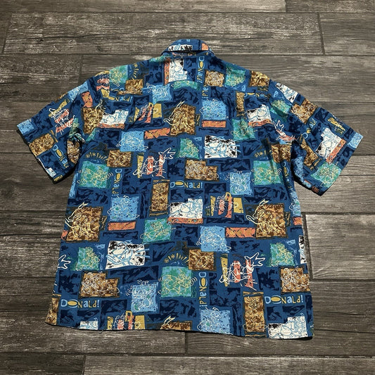 REYN SPOONER DISNEY MICKEY MOUSE BUTTON UP HAWAIIAN SHIRT BLUE SZ M 100% RAYON Yesterday's Fits Clothing Fashion Vintage Streetwear Fashion Item