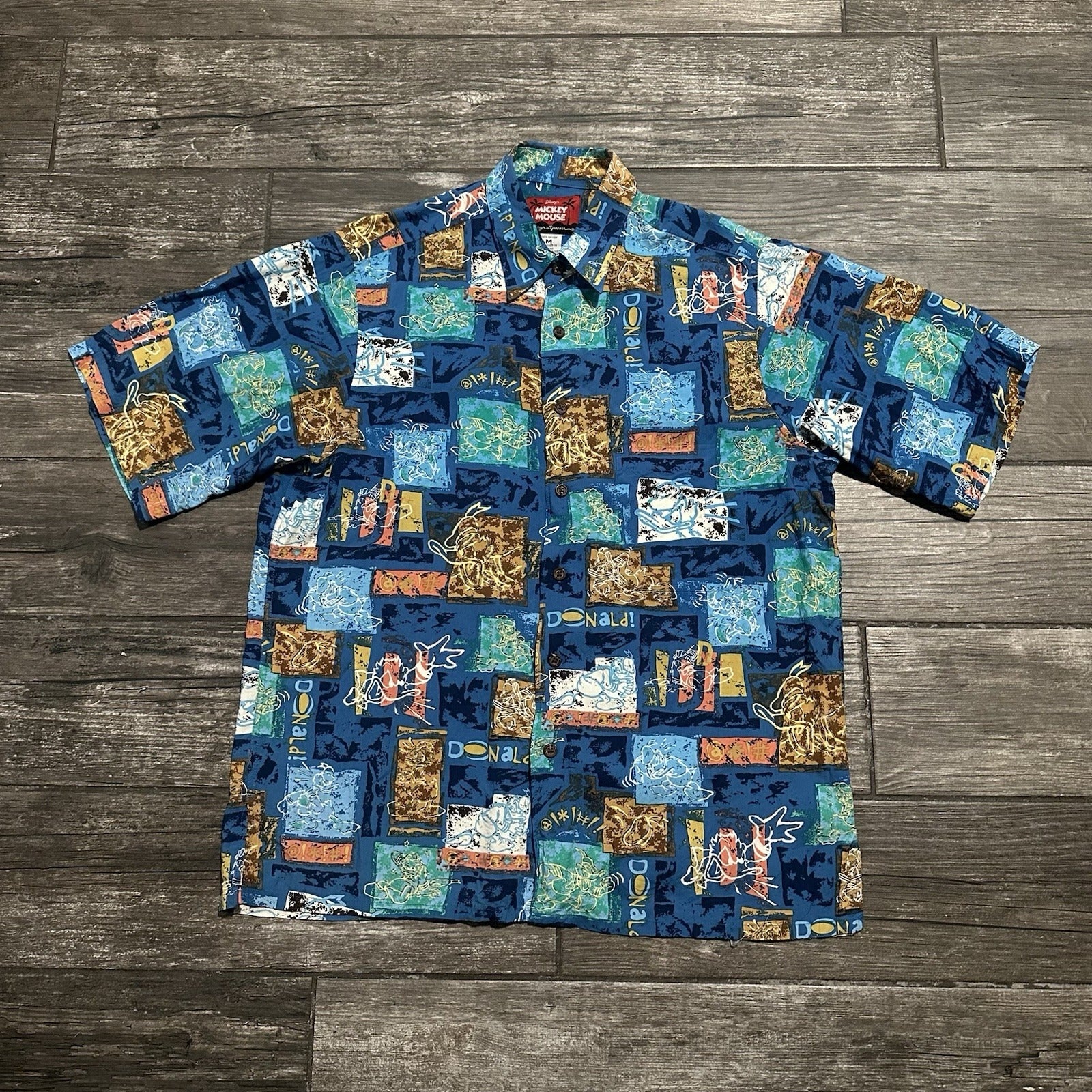 REYN SPOONER DISNEY MICKEY MOUSE BUTTON UP HAWAIIAN SHIRT BLUE SZ M 100% RAYON Yesterday's Fits Clothing Fashion Vintage Streetwear Fashion Item