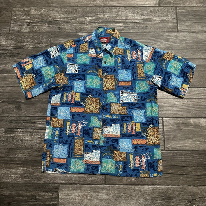REYN SPOONER DISNEY MICKEY MOUSE BUTTON UP HAWAIIAN SHIRT BLUE SZ M 100% RAYON Yesterday's Fits Clothing Fashion Vintage Streetwear Fashion Item