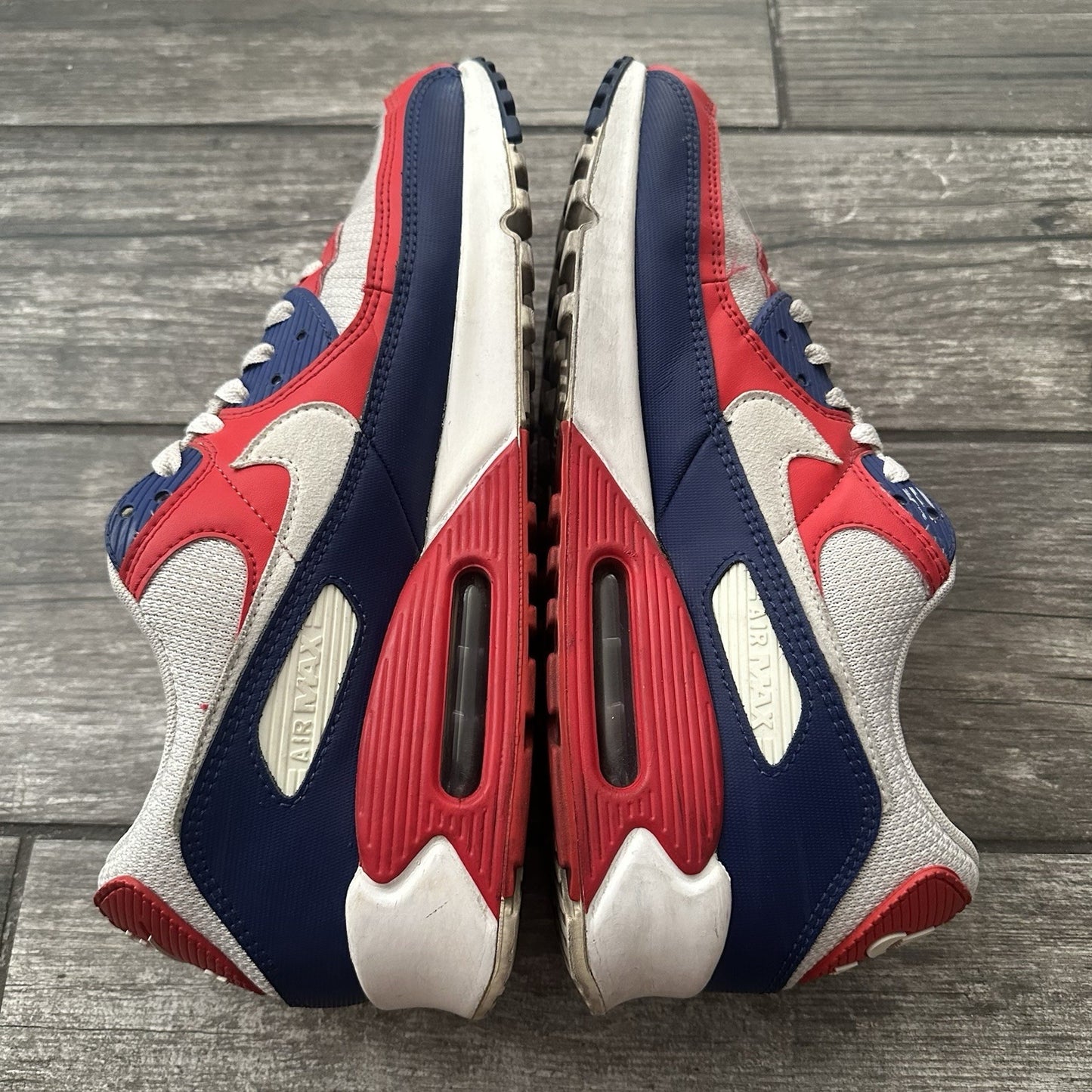 NIKE AIR MAX 90 CW5456-100 USA 2020 WHITE RED BLUE SZ 11.5 SNEAKERS NO BOX Yesterday's Fits Clothing Fashion Vintage Streetwear Fashion Item