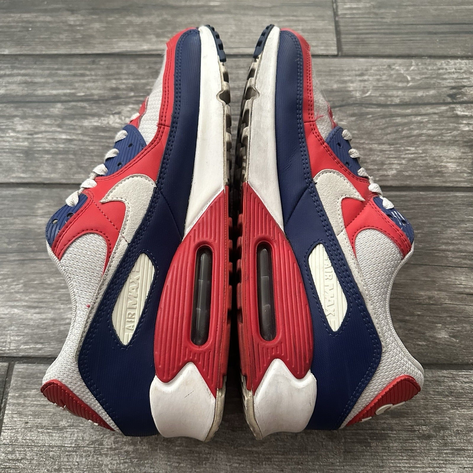 NIKE AIR MAX 90 CW5456-100 USA 2020 WHITE RED BLUE SZ 11.5 SNEAKERS NO BOX Yesterday's Fits Clothing Fashion Vintage Streetwear Fashion Item