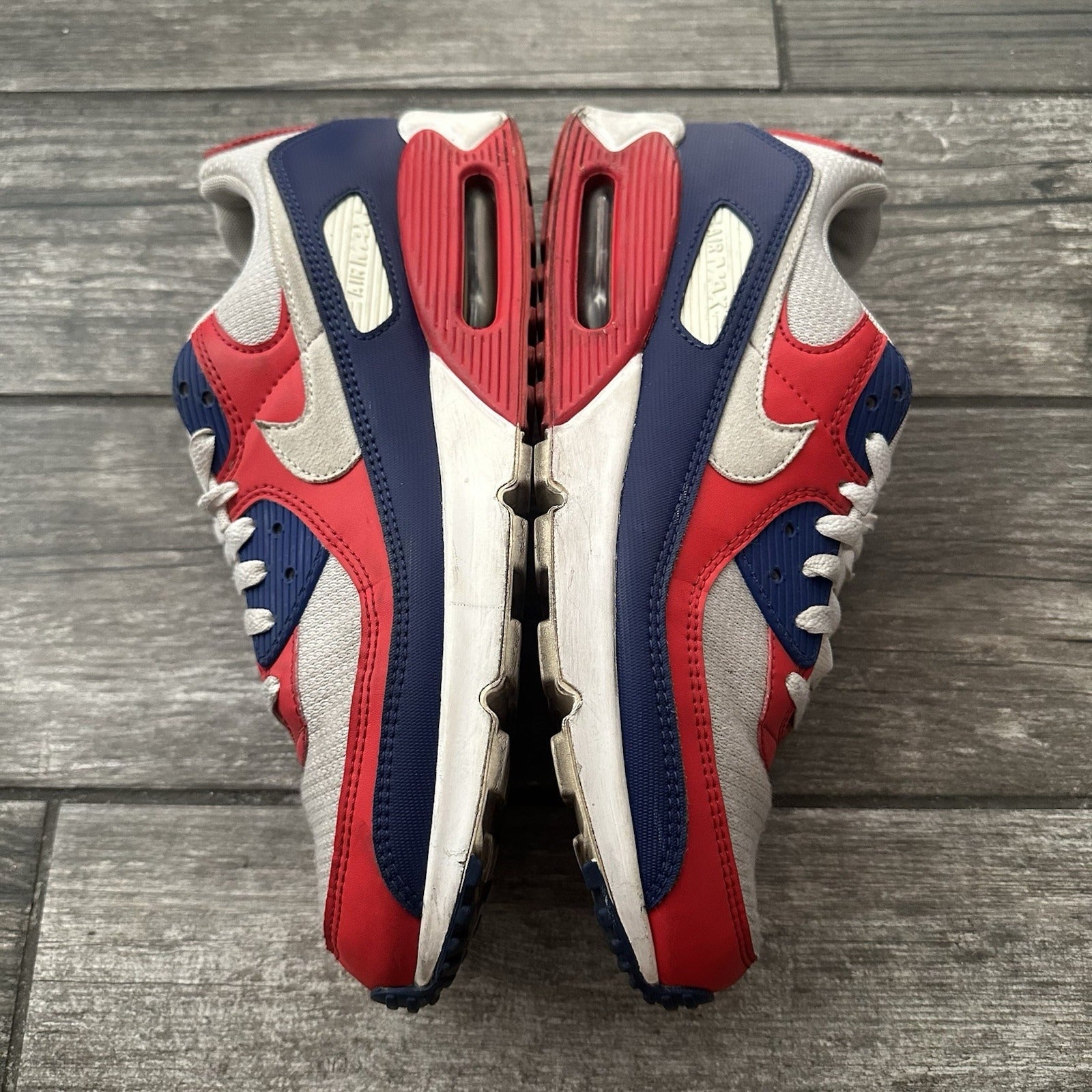 NIKE AIR MAX 90 CW5456-100 USA 2020 WHITE RED BLUE SZ 11.5 SNEAKERS NO BOX Yesterday's Fits Clothing Fashion Vintage Streetwear Fashion Item