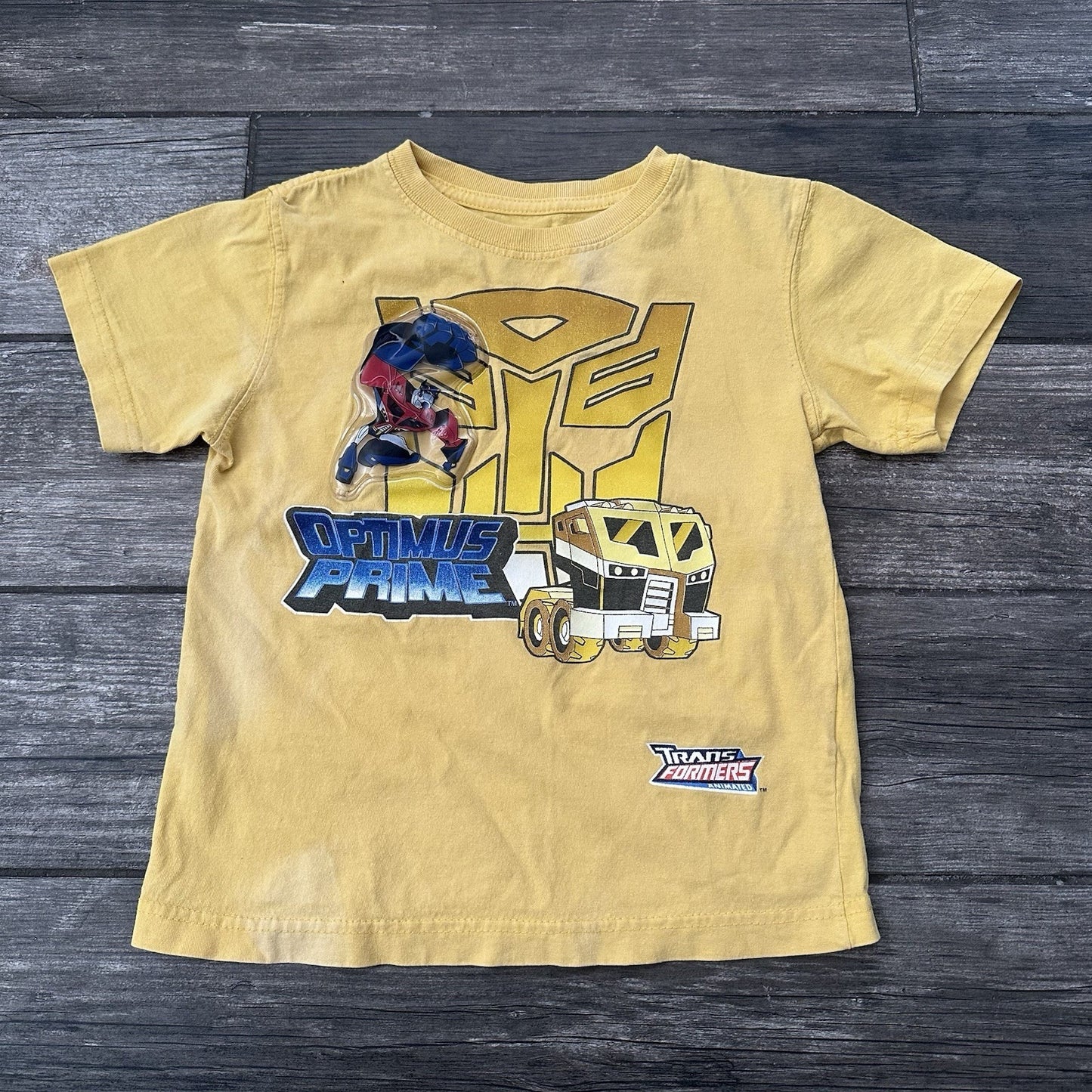 VTG TRANSFORMERS ANIMATED YELLOW YOUTH T-SHIRT SZ S SMALL OPTIMUS PRIME Yesterday's Fits Clothing Fashion Vintage Streetwear Fashion Item