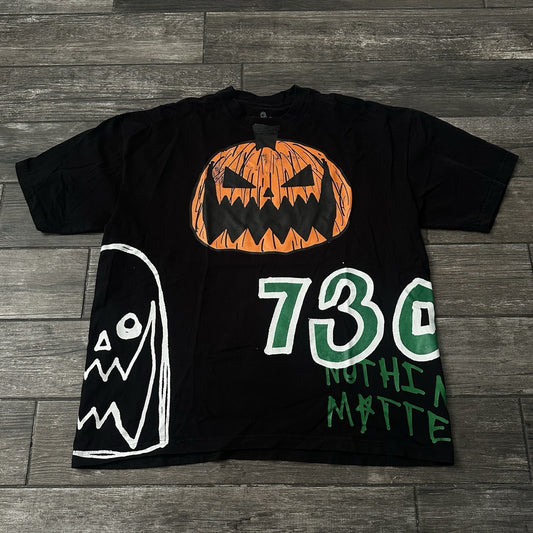 ASSPIZZA 730 HALLOWEEN 2022 BLACK T-SHIRT TEE XXL PUMPKIN HEAD JACKOLANTERN Yesterday's Fits Clothing Fashion Vintage Streetwear Fashion Item