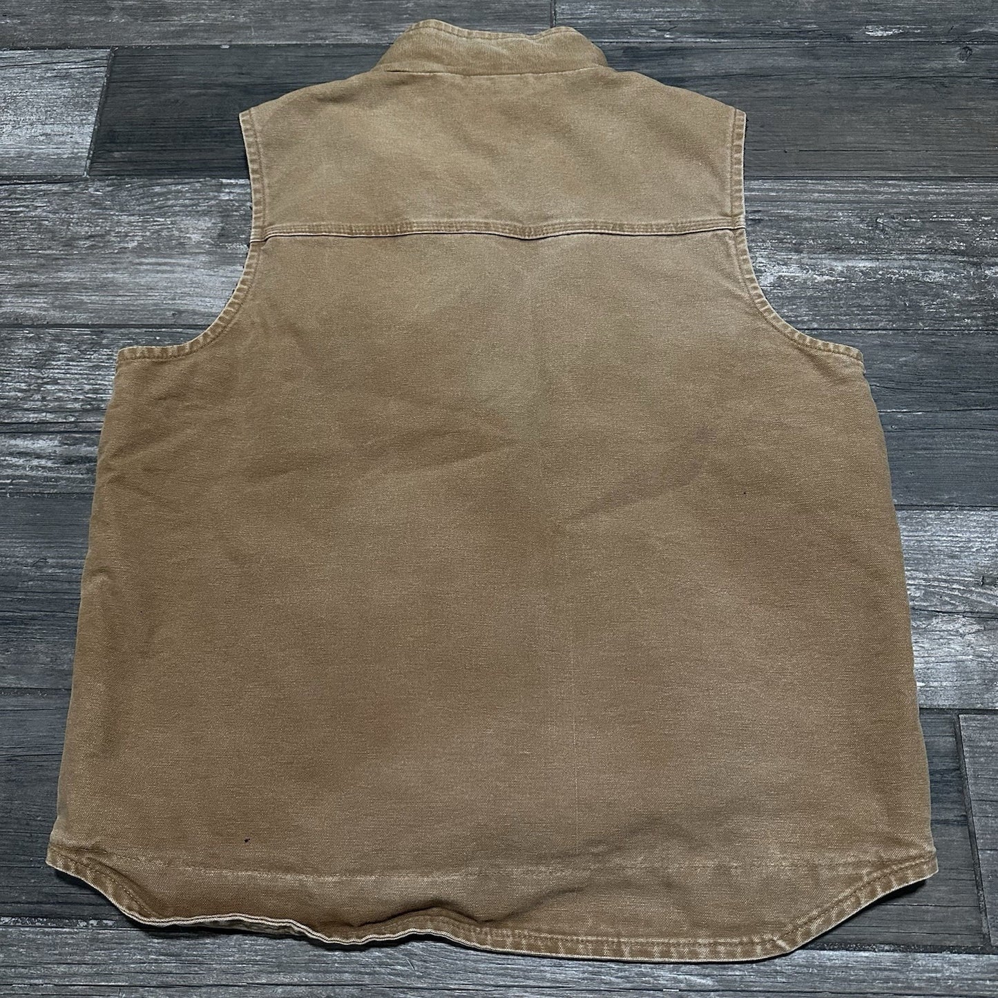 CARHARTT SANDSTONE CANVAS SHERPA LINED WORKVEST SLEEVELESS JACKET SZ L V33-211 Yesterday's Fits Clothing Fashion Vintage Streetwear Fashion Item