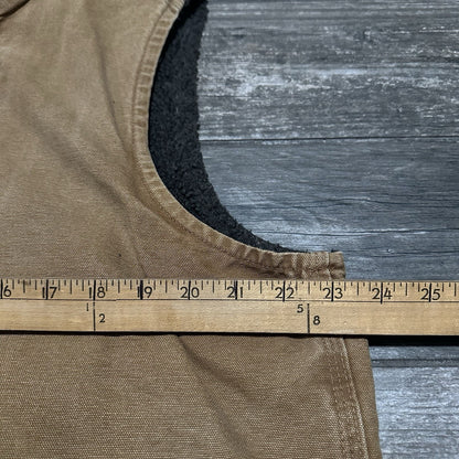 CARHARTT SANDSTONE CANVAS SHERPA LINED WORKVEST SLEEVELESS JACKET SZ L V33-211 Yesterday's Fits Clothing Fashion Vintage Streetwear Fashion Item