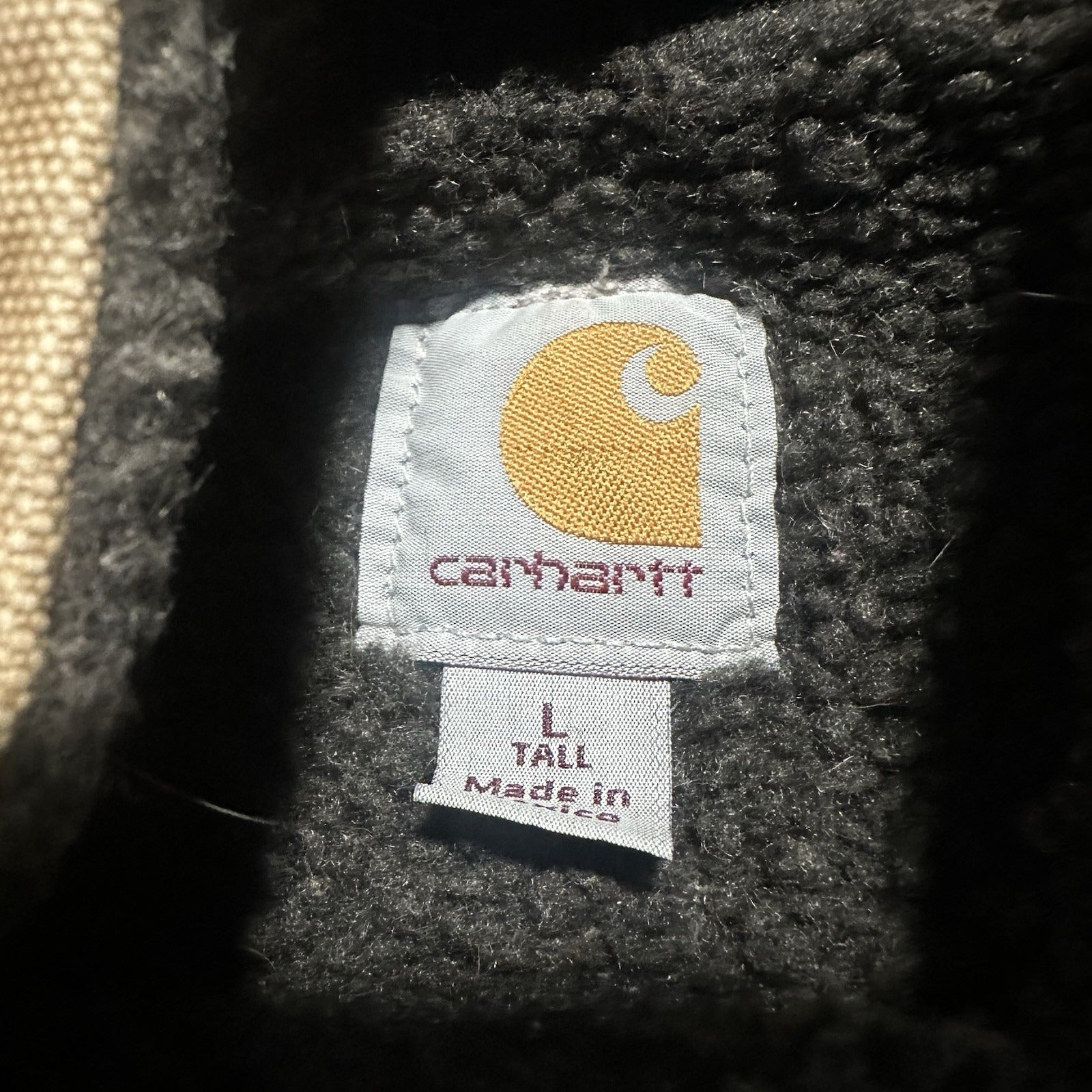 CARHARTT SANDSTONE CANVAS SHERPA LINED WORKVEST SLEEVELESS JACKET SZ L V33-211 Yesterday's Fits Clothing Fashion Vintage Streetwear Fashion Item
