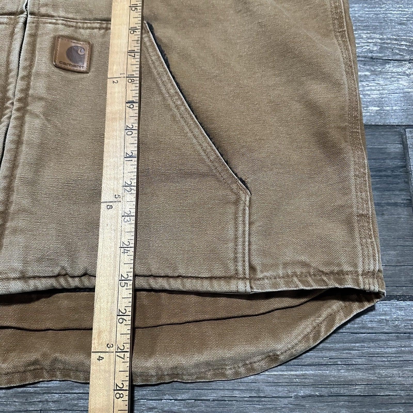 CARHARTT SANDSTONE CANVAS SHERPA LINED WORKVEST SLEEVELESS JACKET SZ L V33-211 Yesterday's Fits Clothing Fashion Vintage Streetwear Fashion Item