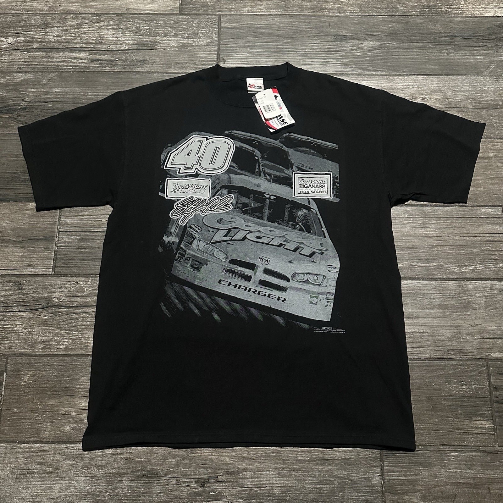 NWT NASCAR STERLING MARLIN RACECAR RACING BLACK T-SHIRT SZ L SHORT SLEEVE Yesterday's Fits Clothing Fashion Vintage Streetwear Fashion Item