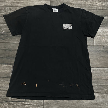 BBC BILLIONIARE BOYS CLUB BLACK DISTRESSED MULTI-LOGO T-SHIRT FADED TEE SZ M Yesterday's Fits Clothing Fashion Vintage Streetwear Fashion Item