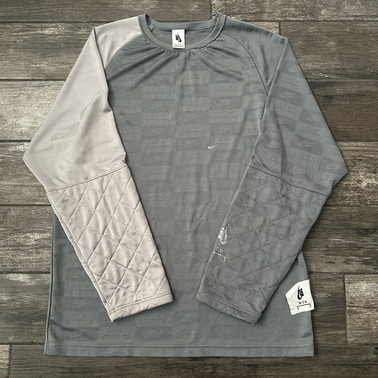 NIKE A COLD WALL ACW GREY JERSEY LONG SLEEVE AQ0431-065 DUAL TONE CONCRETE SZ M Yesterday's Fits Clothing Fashion Vintage Streetwear Fashion Item