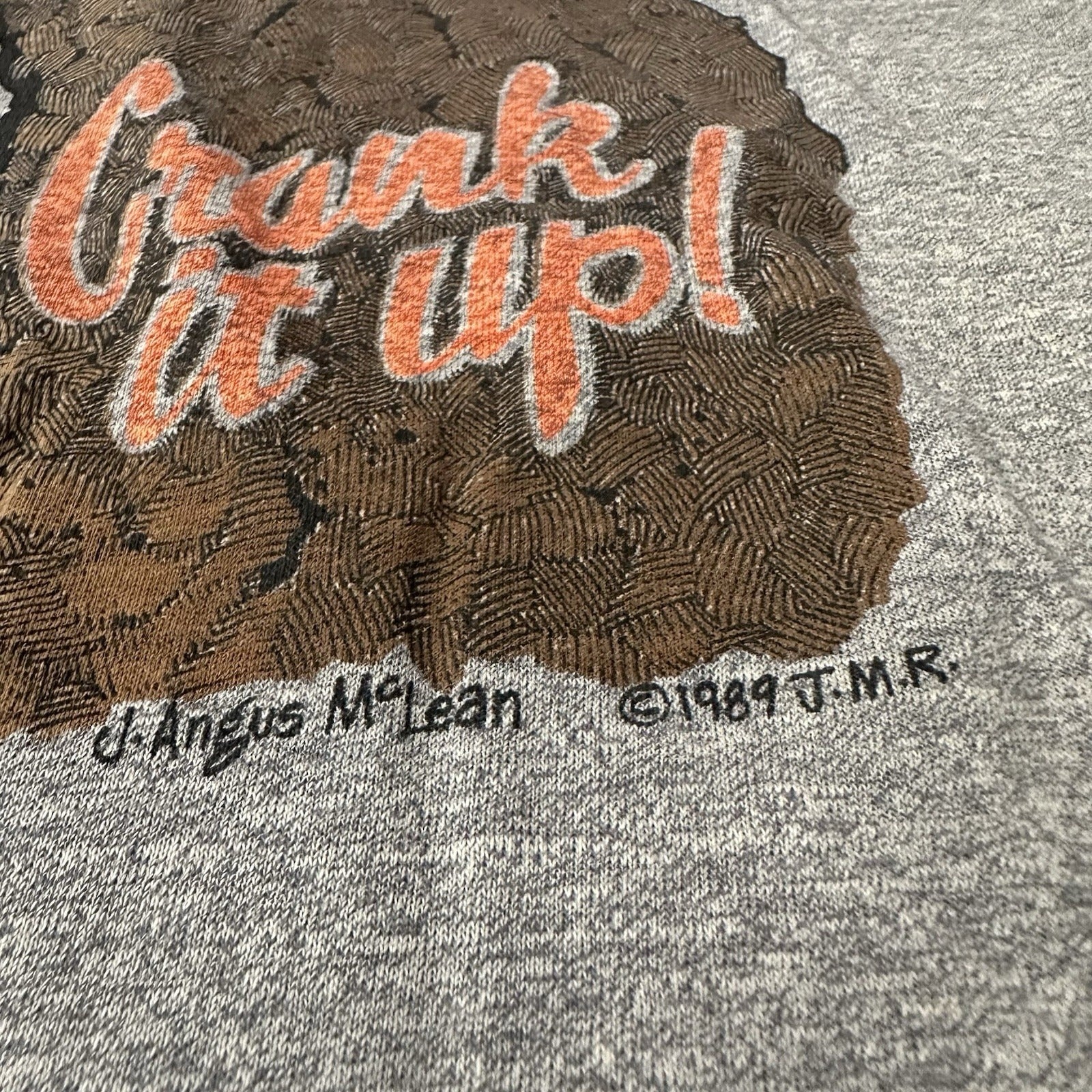VTG 80s JEEP 4X4 PROMO HEATHER GRAY T-SHIRT CRANK IT UP THE HILL GRAPHIC FITS S Yesterday's Fits Clothing Fashion Vintage Streetwear Fashion Item