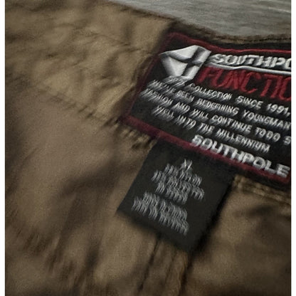 Y2K SOUTHPOLE FUNCTION BAGGY WIDE LEG BRONZE WINDBREAKER TRACK PANTS XL CARGO Yesterday's Fits Clothing Fashion Vintage Streetwear Fashion Item