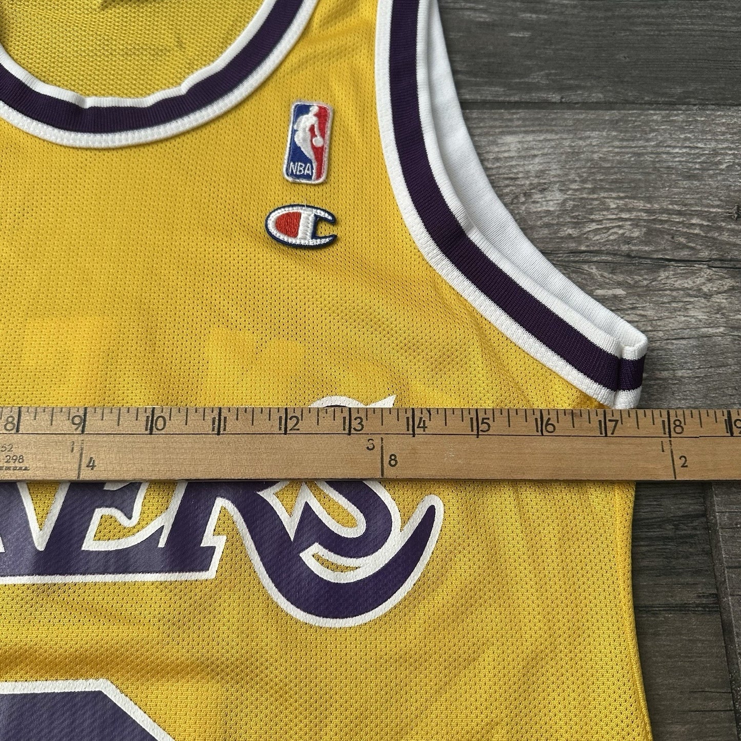 VTG CHAMPION LOS ANGELES LAKERS NICK VAN EXEL YELLOW BASKETBALL JERSEY SZ S 36 Yesterday's Fits Clothing Fashion Vintage Streetwear Fashion Item