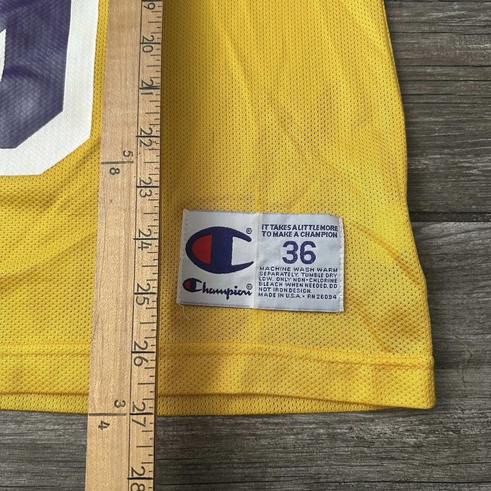 VTG CHAMPION LOS ANGELES LAKERS NICK VAN EXEL YELLOW BASKETBALL JERSEY SZ S 36 Yesterday's Fits Clothing Fashion Vintage Streetwear Fashion Item