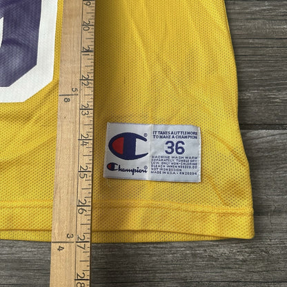 VTG CHAMPION LOS ANGELES LAKERS NICK VAN EXEL YELLOW BASKETBALL JERSEY SZ S 36 Yesterday's Fits Clothing Fashion Vintage Streetwear Fashion Item