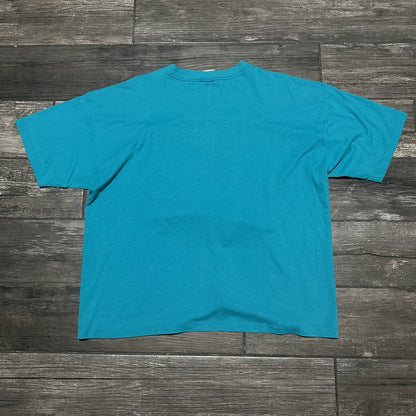 VTG 90s SIGNAL SHARK BEACH NOVELTY T-SHIRT BLUE TEAL DESTINATION TRAVEL SZ L Yesterday's Fits Clothing Fashion Vintage Streetwear Fashion Item