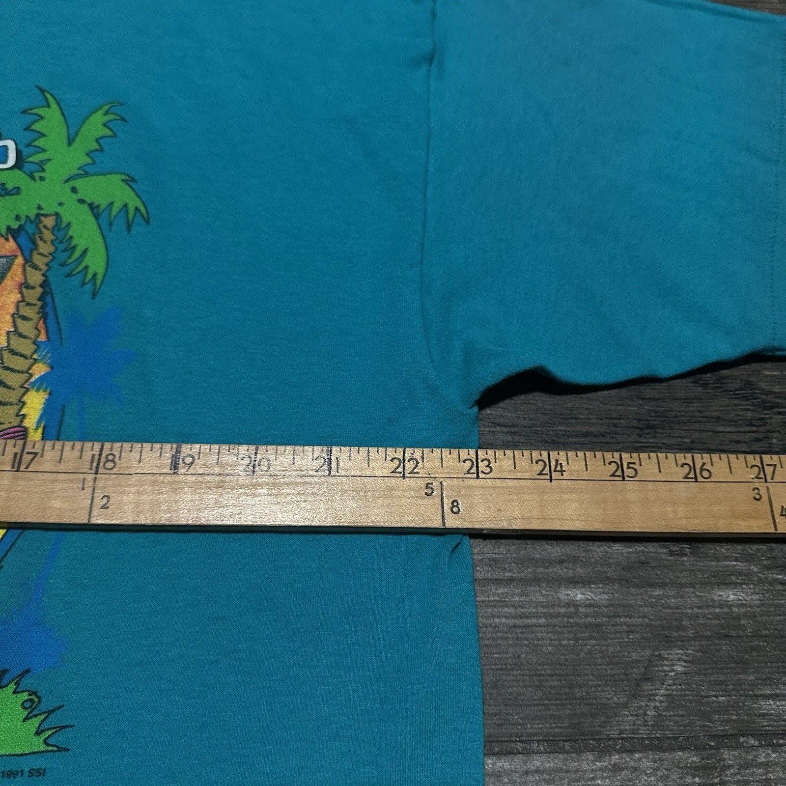 VTG 90s SIGNAL SHARK BEACH NOVELTY T-SHIRT BLUE TEAL DESTINATION TRAVEL SZ L Yesterday's Fits Clothing Fashion Vintage Streetwear Fashion Item