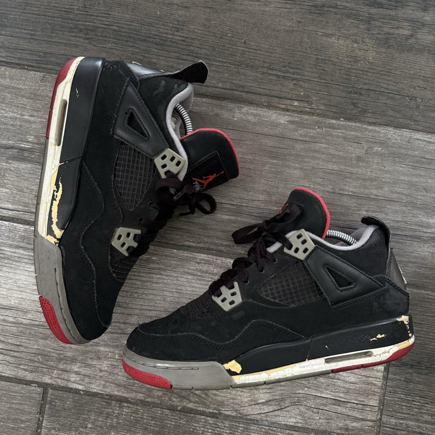 2012 AIR JORDAN 4 AJR 'BRED' BLACK CEMENT RED RETRO 408452-089 SZ 5Y NO BOX Yesterday's Fits Clothing Fashion Vintage Streetwear Fashion Item