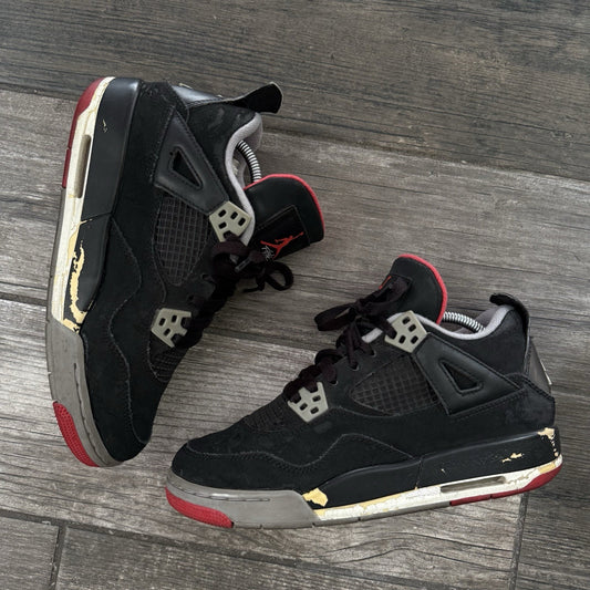 2012 AIR JORDAN 4 AJR 'BRED' BLACK CEMENT RED RETRO 408452-089 SZ 5Y NO BOX Yesterday's Fits Clothing Fashion Vintage Streetwear Fashion Item
