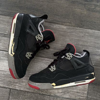 2012 AIR JORDAN 4 AJR 'BRED' BLACK CEMENT RED RETRO 408452-089 SZ 5Y NO BOX Yesterday's Fits Clothing Fashion Vintage Streetwear Fashion Item