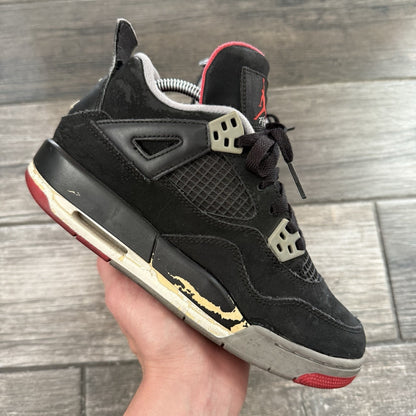 2012 AIR JORDAN 4 AJR 'BRED' BLACK CEMENT RED RETRO 408452-089 SZ 5Y NO BOX Yesterday's Fits Clothing Fashion Vintage Streetwear Fashion Item